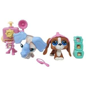 Littlest Pet Shop LPS Cat #224 Basset #222 In the Picture Pets